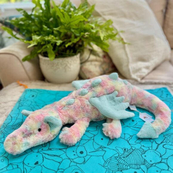 Jellycat Lazulia Rainbow Dragon Limited Rare Edition Large 50cm NWT and Dust Bag - Picture 1 of 8